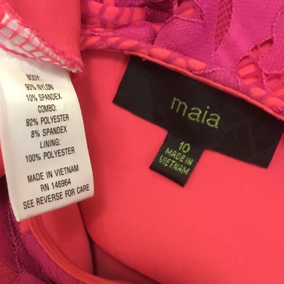 EUC MAIA CappedSleeved, Lace Overlay, V-Back Dress - Picture 4 of 7